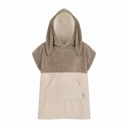 Kids surf poncho Bunny design for beach and pool - Latte