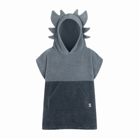 Kids surf poncho Dragon design for beach and pool - Grey