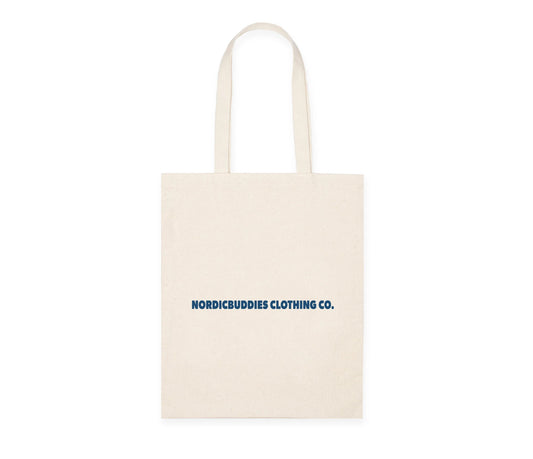 Official Moomintroll's Greeting beige cotton canvas tote bag full back view
