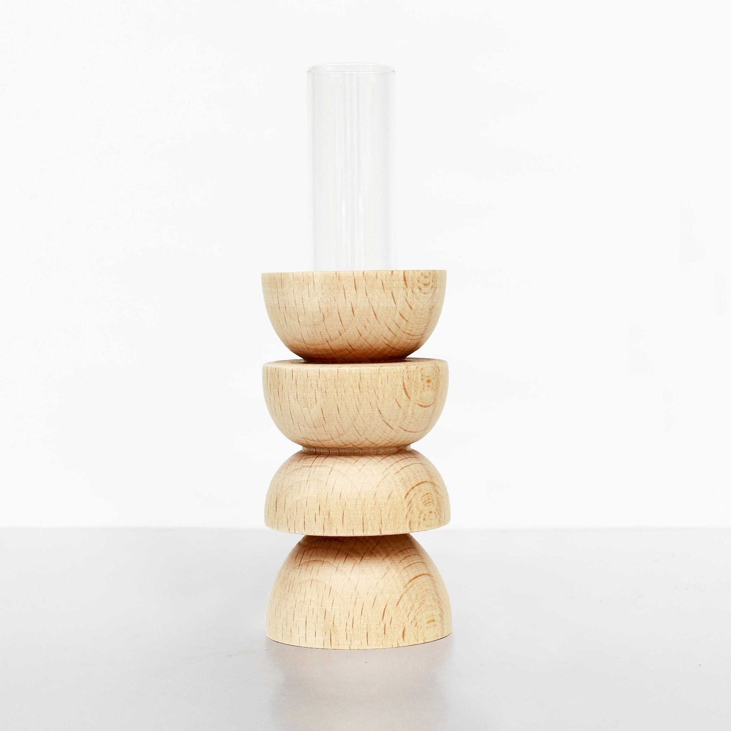 Handcrafted solid wood Totem vase Medium Nº 4, inspired by ancestral shapes. Sustainable wooden sculpture made in Portugal by 5mm Paper.