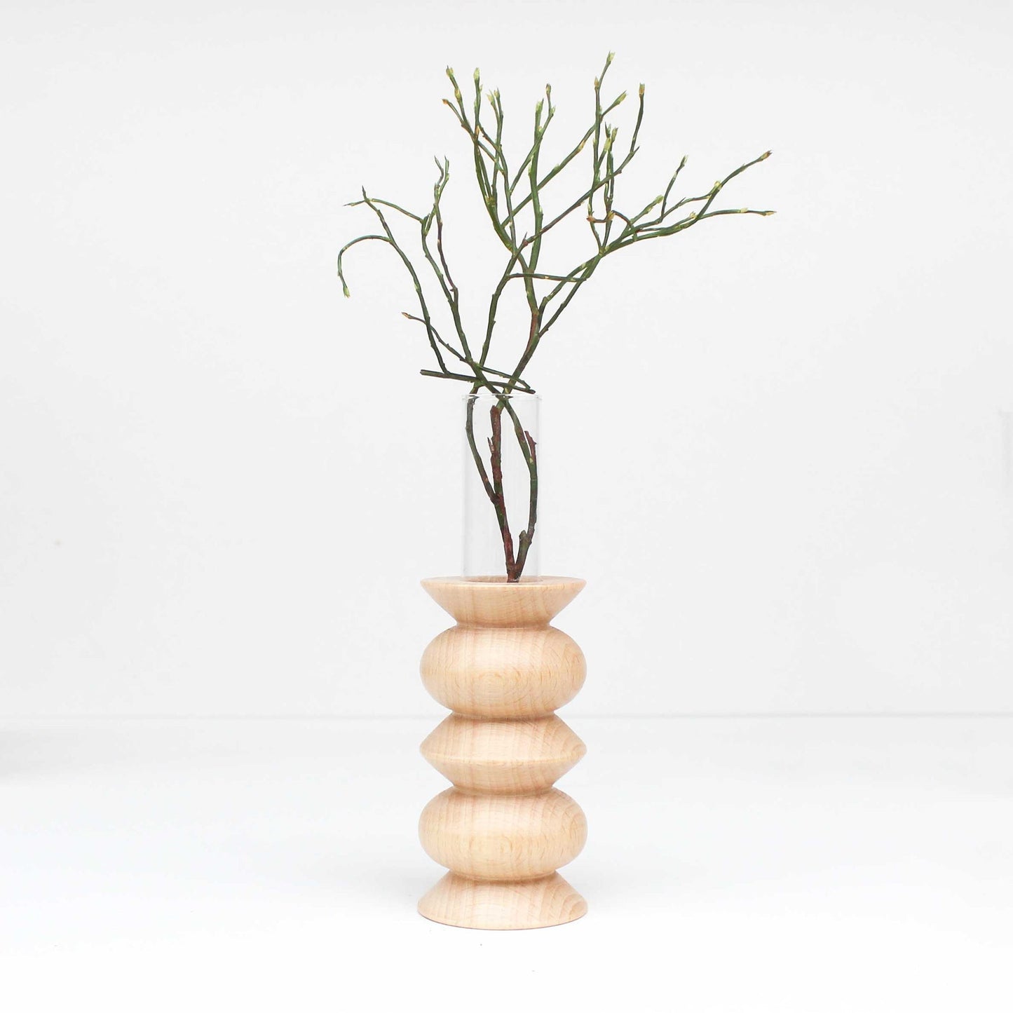 Handcrafted solid wood Totem vase Medium Nº 5, inspired by ancestral shapes. Sustainable wooden sculpture made in Portugal by 5mm Paper.