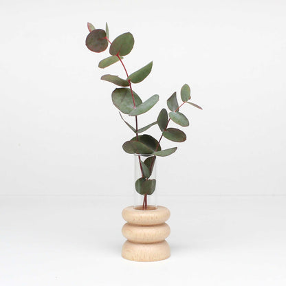 Handcrafted solid wood Totem vase Short Nº 1, inspired by ancestral shapes. Sustainable wooden sculpture made in Portugal by 5mm Paper.