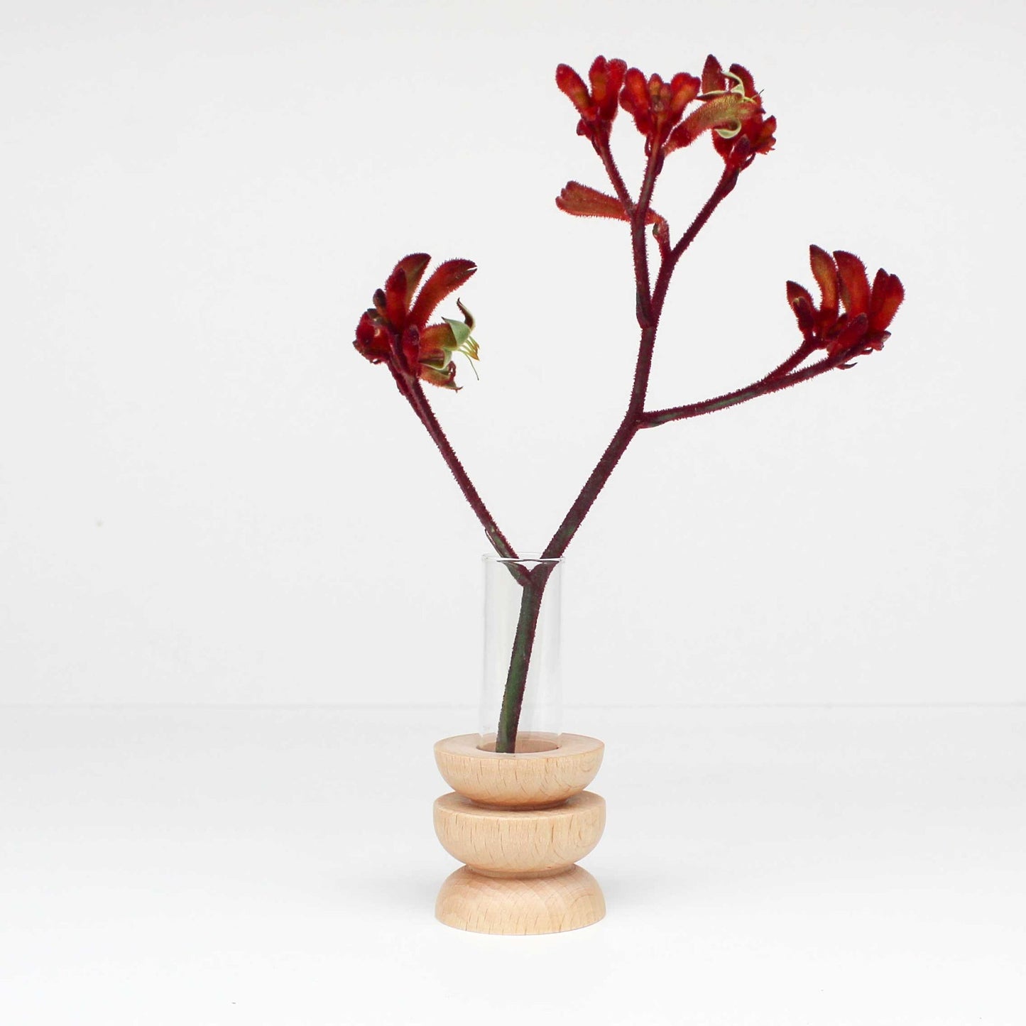 Handcrafted solid wood Totem vase Short Nº 4, inspired by ancestral shapes. Sustainable wooden sculpture made in Portugal by 5mm Paper.