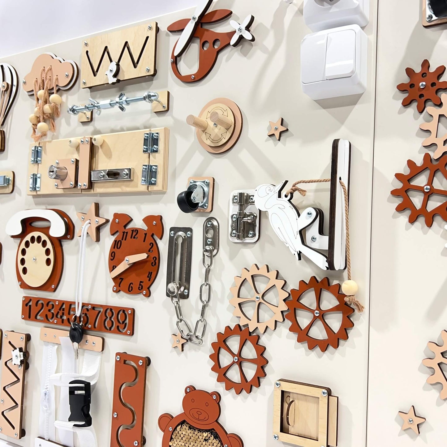 Two-piece wall activity panel (60×80 + 60×39 cm)