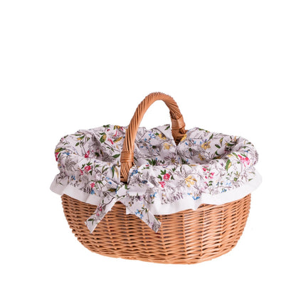 Werburga Shopping Basket With Wicker Handle And White Trim