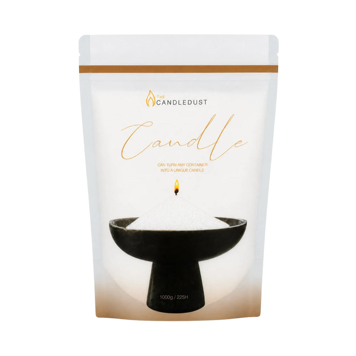 Candledust White unscented pearled candle sand in a 1kg resealable refill pouch