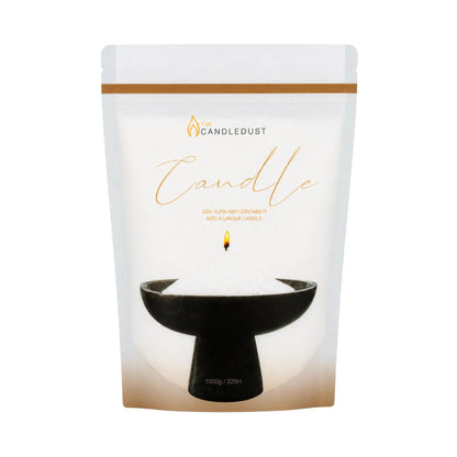 Candledust White unscented pearled candle sand in a 1kg resealable refill pouch