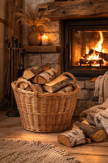 Wicker Basket For Garden And Firewood, 38L