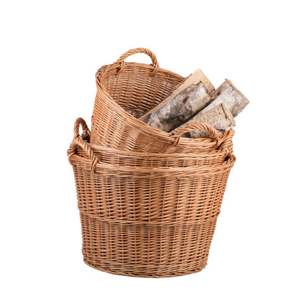 Wicker Basket For Garden And Firewood, 22L