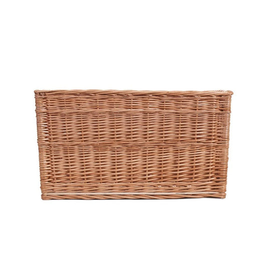side view Premium Cervus wicker firewood basket for home decor