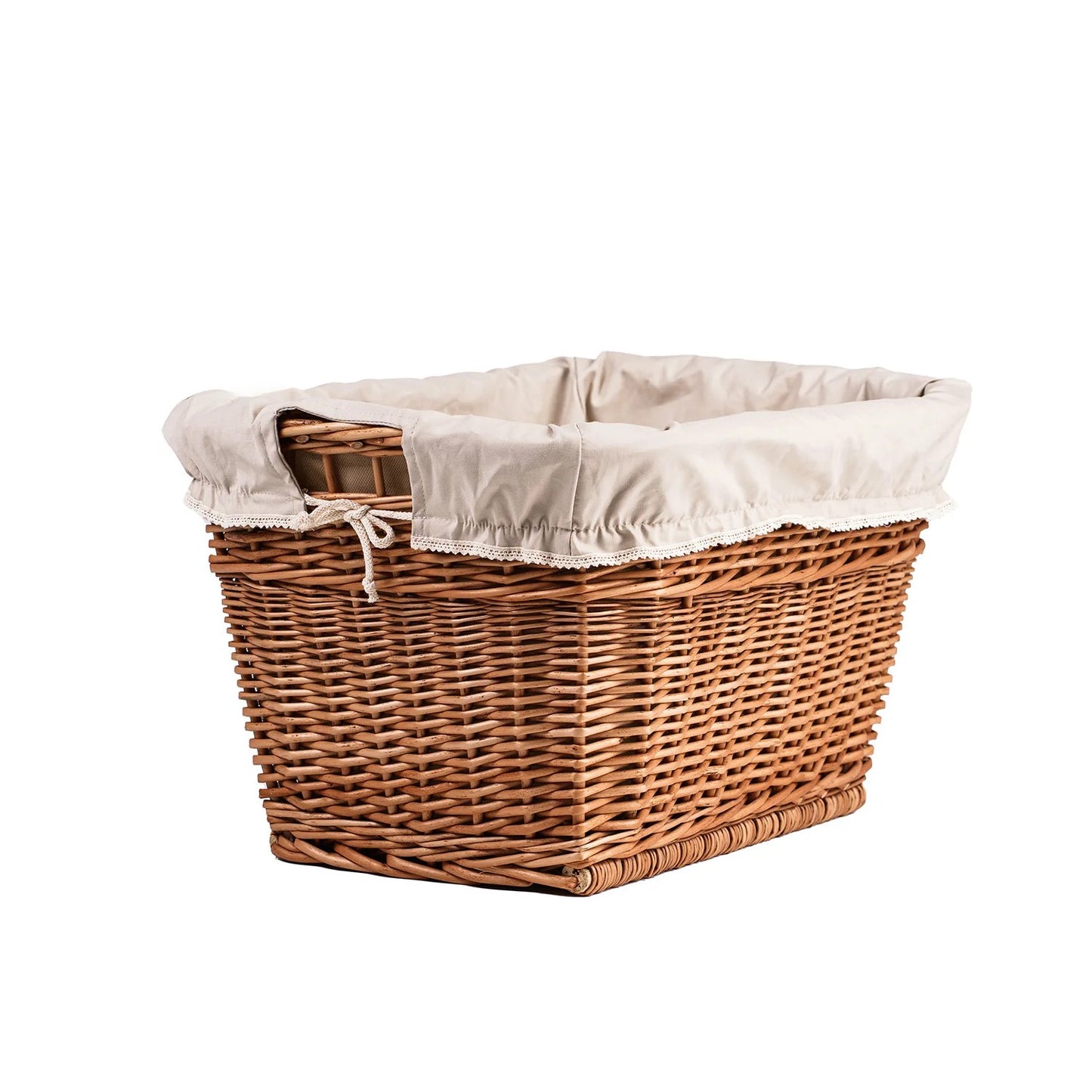 Small handmade wicker basket for bathroom organization