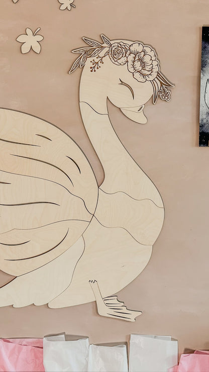 Wooden Wall Decoration - Swan