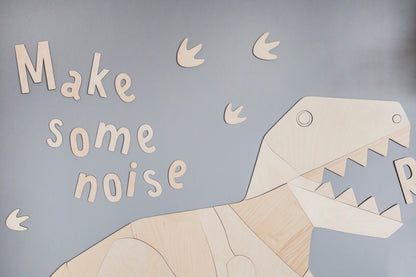 Wooden Wall Sign - Make Some Noise ROARR